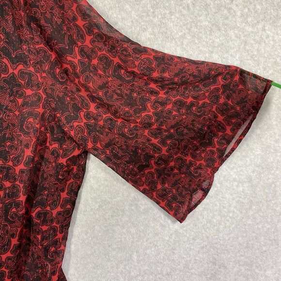 Maggie Barnes for Catherines Womens Plus Size 2X Red Blouse + Tank Top 2 Piece - Picture 4 of 14